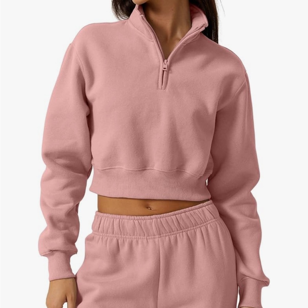 Women's Pink Half-Zip Sweatshirt
